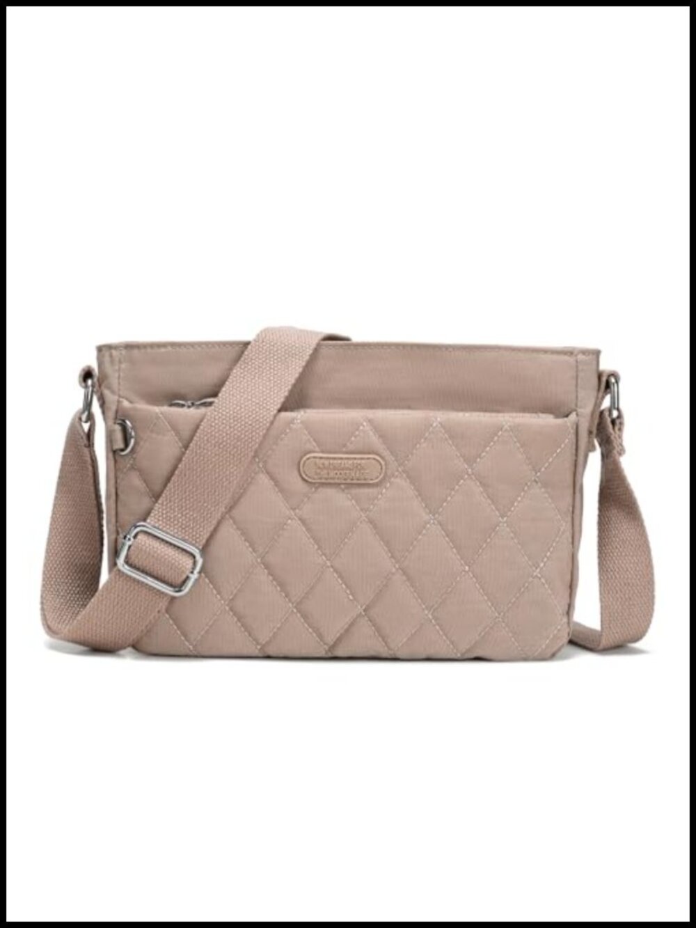 Quilted Nylon Crossbody Bag Lightweight Multi-Pocket Handbag